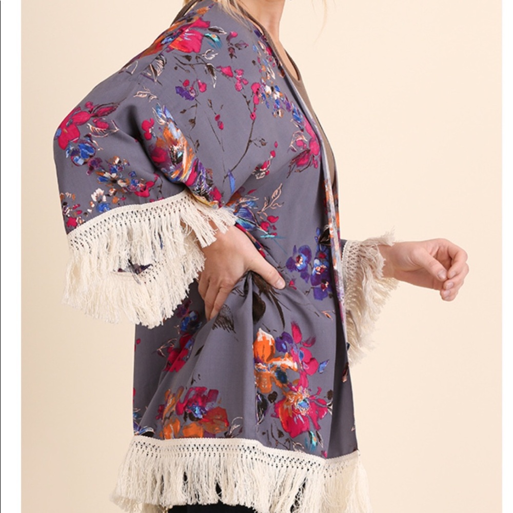 Fringed kimono